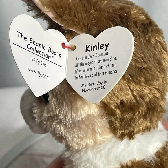 TY Beanie Boos Kinley Reindeer Plush 6” 2022 Holiday Deer w/ Tags Glitter Feet - Picture 4 of 7